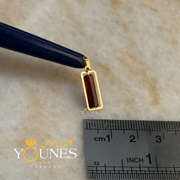 آویز طلا سنگ عقیق روشن